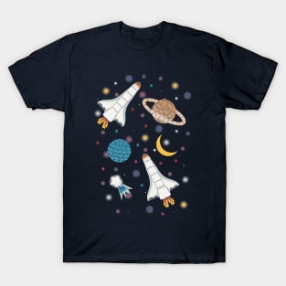 Space Planets Star intergalactic adventure T-Shirt